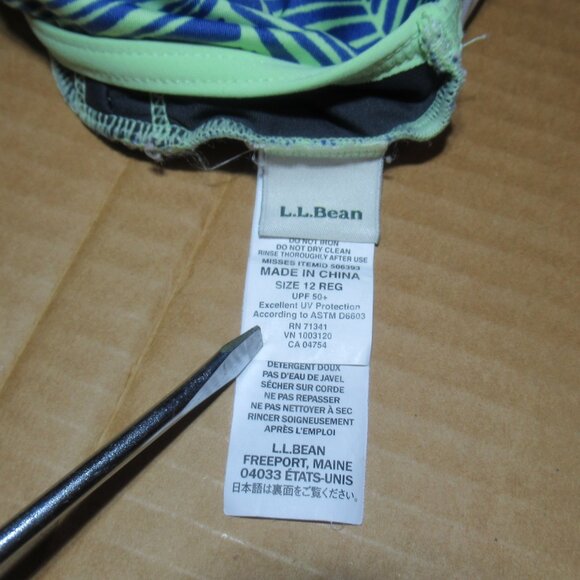 L.L.Bean Palm Leaf Print One-Piece Swimsuit | Size 12 Regular | UPF 50+ - Picture 7 of 9